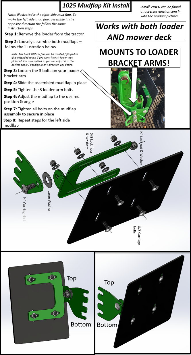 John Deere 1 Series Mud Flap Kit